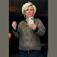 ROCKTHOSECURVES METALLIC SPARKLY LACE BOMBER JACKET
