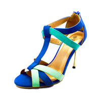 HIGH HEEL OPEN TOE SANDALS WITH METAL STILETTO HEEL