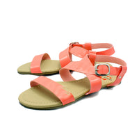 Patent strappy flat sandals with wide straps