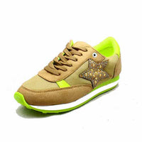 Suedette lace up trainers with star side