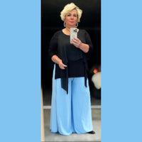 WIDE LEG HIGH WAIST PALAZZO TROUSERS