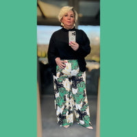 ROCKTHOSECURVES CHAIN PRINT ELASTIC WAIST PALAZZO TROUSERS