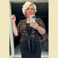 SPARKLY SEQUIN 1/2 SLEEVE BOLERO / SHRUG