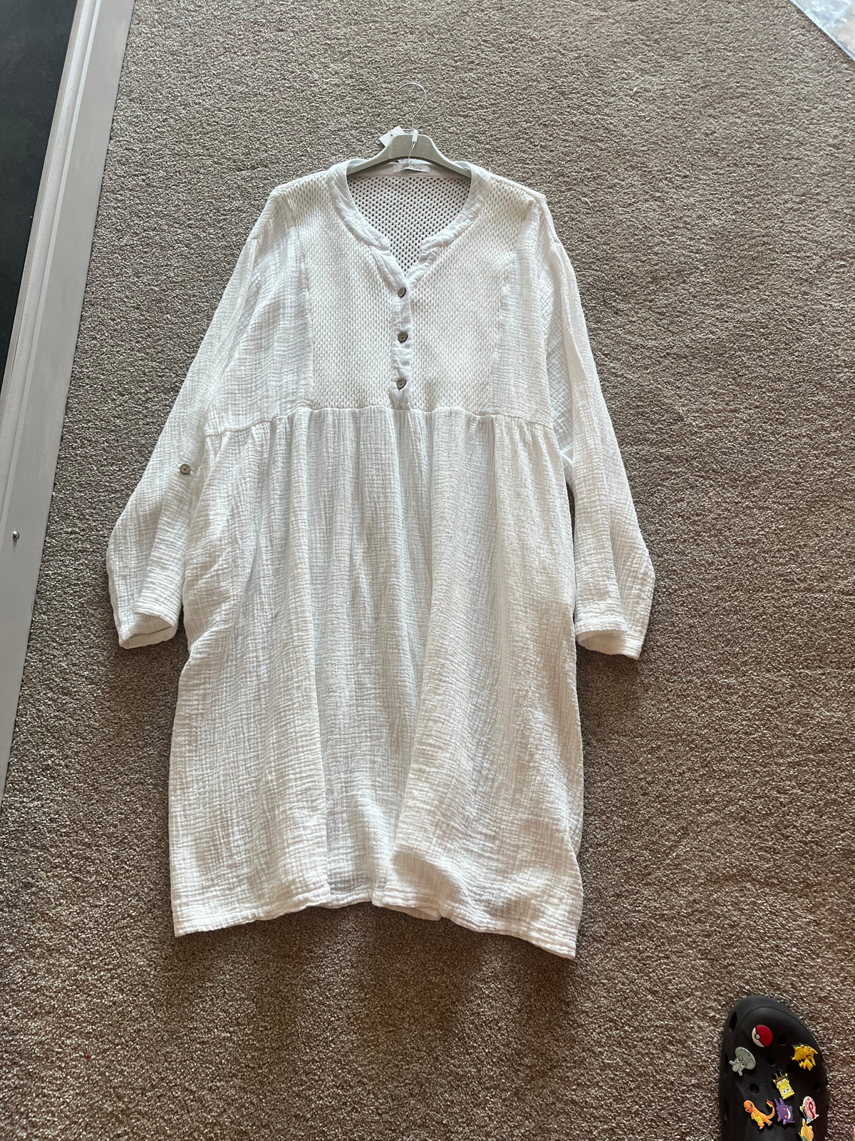 buttoned shirt netted dress (Copy)