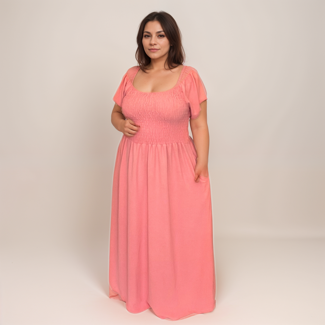 Smocked-Top Summer Dress with Pockets