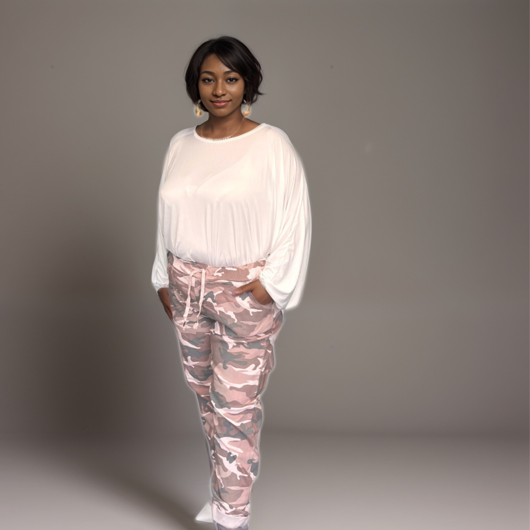 Stretch Camo-Print Denim Magic Trousers / Jeans