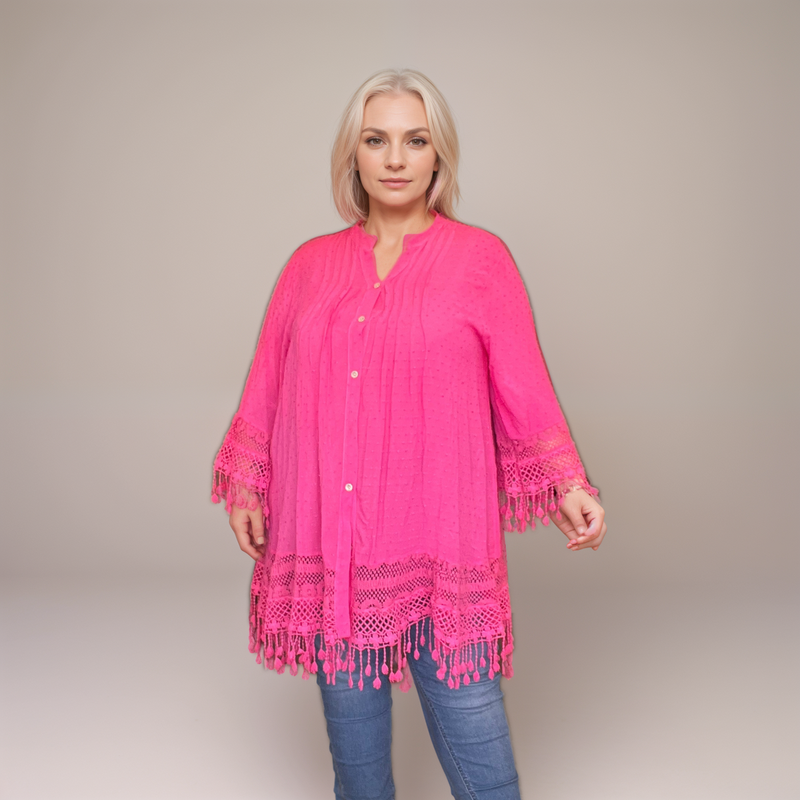 Crochet-Hem Blouse