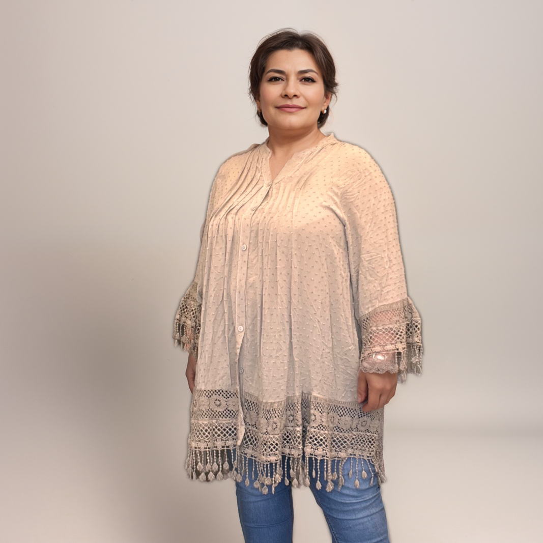 Crochet-Hem Blouse