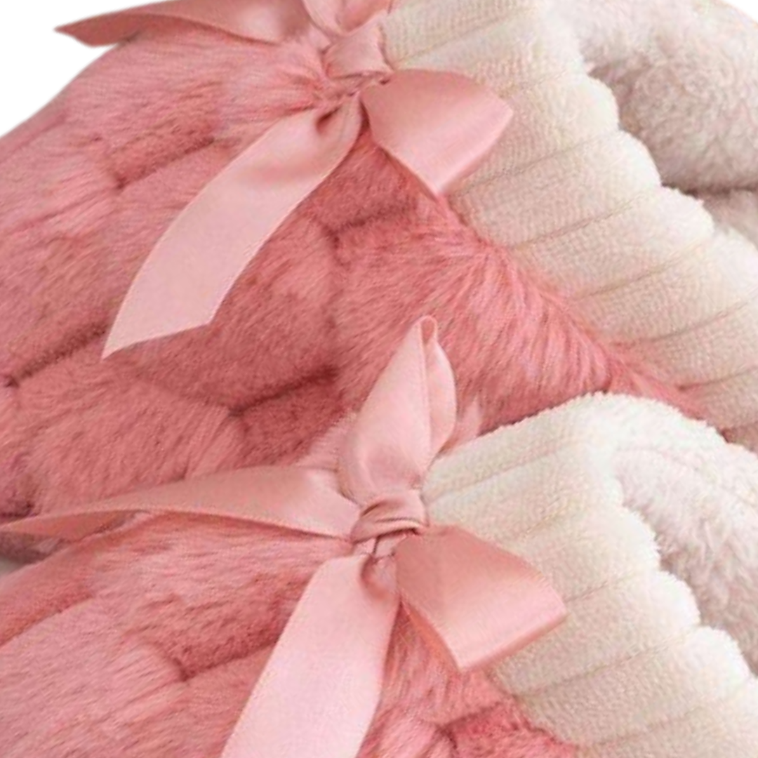 ROCKTHOSECURVES RIBBON BOW SOFT CLOSED TOE MULES / SLIPPERS