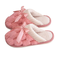 ROCKTHOSECURVES RIBBON BOW SOFT CLOSED TOE MULES / SLIPPERS
