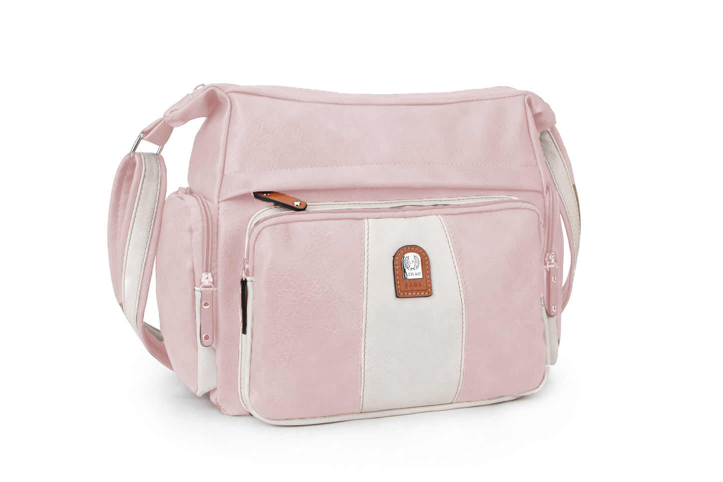 MULTI POCKET HANDBAG WITH SHOULDER STRAP + SIDE POUCHES