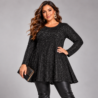 Sparkly 3/4 Sleeve Swing Top