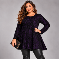 Sparkly 3/4 Sleeve Swing Top