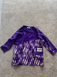 lon top with zig zag pattern on bottom half