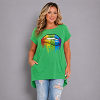 Rainbow Lips Long Pocket T-shirt