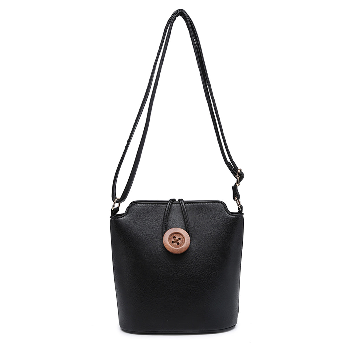 MEDIUM CROSS-BODY BAG HANDBAG WITH SHOULDER STRAPS + BUTTON DETAIL