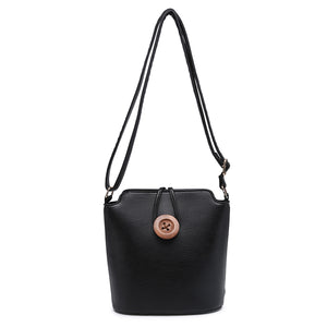 MEDIUM CROSS-BODY BAG HANDBAG WITH SHOULDER STRAPS + BUTTON DETAIL