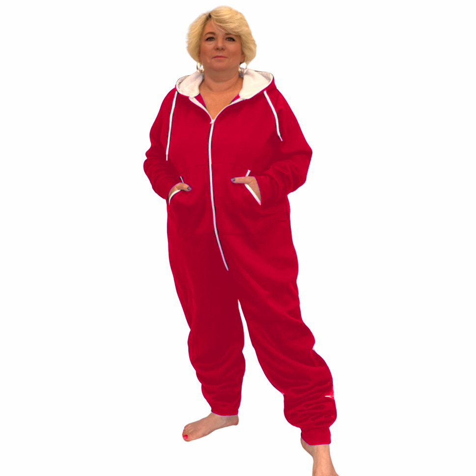 ALL IN ONE LOUNGESUIT PLUS SIZERED / UK 12-14