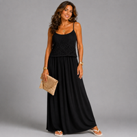Strappy Lace Overlay Maxi Dress