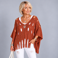 Super Soft Luxury Distressed Hole Detail Tassel Oversized Jumper