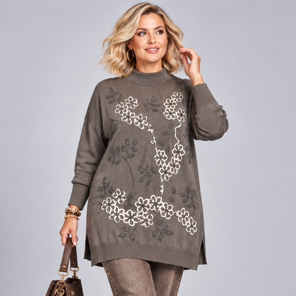 Embroidered & Beaded Super Soft Long Jumper