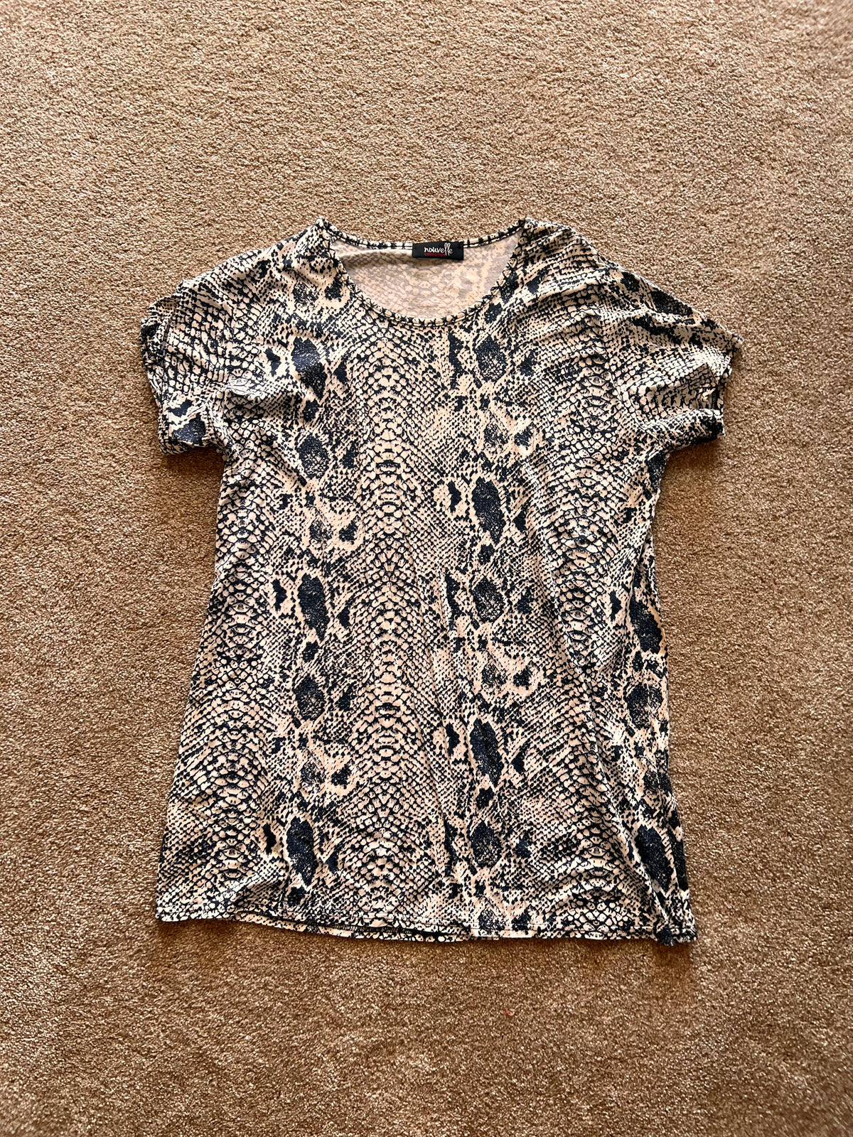 Snake print Long Length Short Sleeve T-Shirt