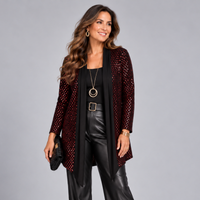 Sequin Foil Covered Longer Length Waterfall Jacket