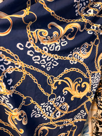 Bardot Neck Chain Print Wide Leg Jumpsuit