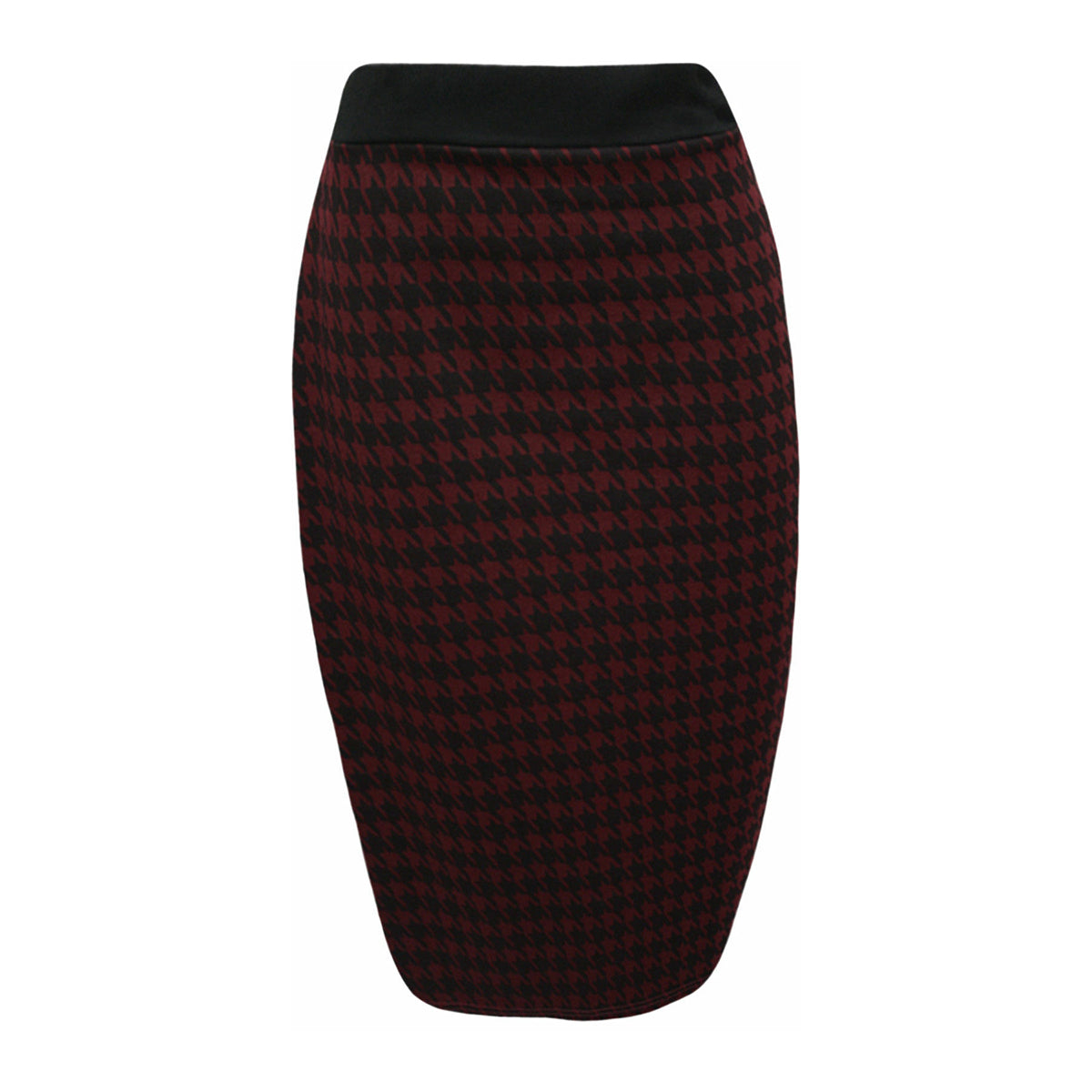 ROCKTHOSECURVES DOGTOOTH CHECK ELASTIC WAIST FITTED PENCIL SKIRT