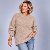 Sparkly Pearl Edged Chunky Knit Jumper