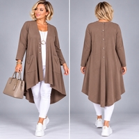 Soft Knit Dipped hem Duster cardigan
