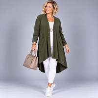 Soft Knit Dipped hem Duster cardigan