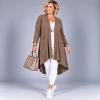 Soft Knit Dipped hem Duster cardigan