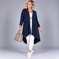 Soft Knit Dipped hem Duster cardigan
