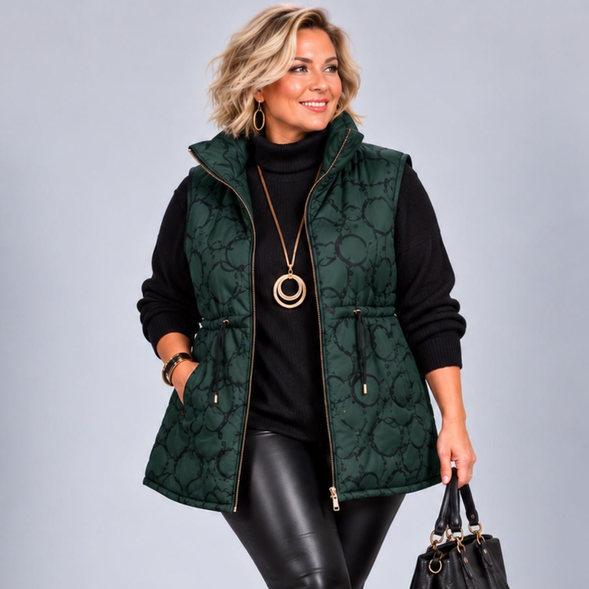 Quilted Gilet with Drawstring waist