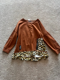 leopard jumper brown and mustard