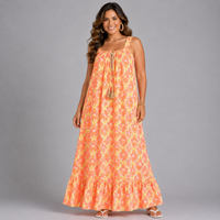 Fully Lined Cotton Mix Maxi Dress