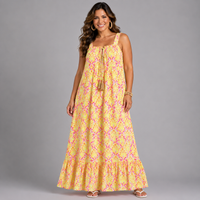 Fully Lined Cotton Mix Maxi Dress
