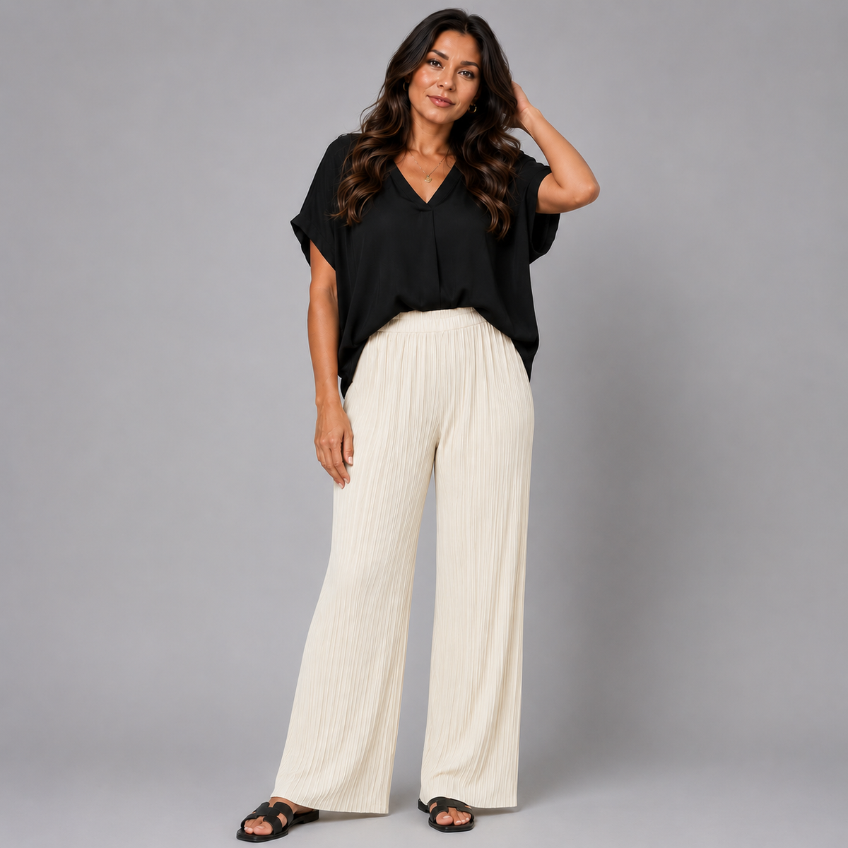 ROCKTHOSECURVES CRINKLE PLEATED ELASTIC WAIST TROUSERS