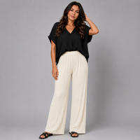 ROCKTHOSECURVES CRINKLE PLEATED ELASTIC WAIST TROUSERS