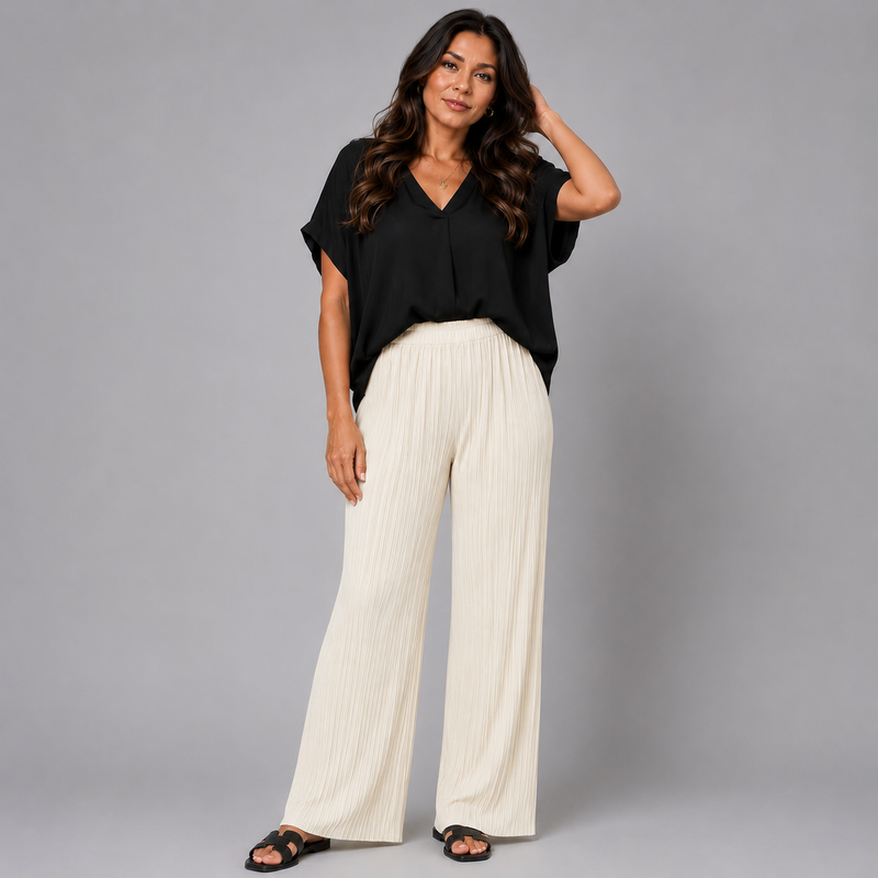 ROCKTHOSECURVES CRINKLE PLEATED ELASTIC WAIST TROUSERS