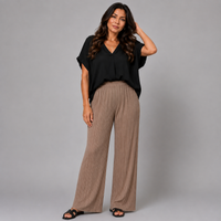 ROCKTHOSECURVES CRINKLE PLEATED ELASTIC WAIST TROUSERS