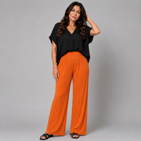ROCKTHOSECURVES CRINKLE PLEATED ELASTIC WAIST TROUSERS