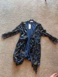 waterfall design studded/long/camo jacket