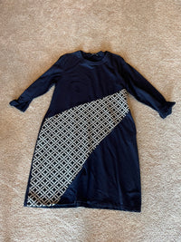 grey/black pattern dress