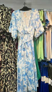 Pastel V-neck Dress with belt tie