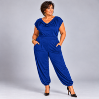 Soft Suedette Cowl Neck Jumpsuit with Pockets