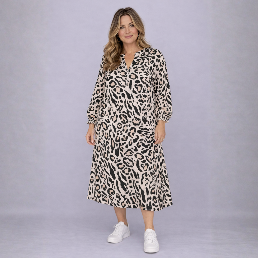 Loose Fitting Animal Print Dress