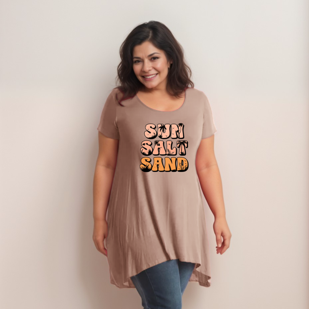 Sun Sand Salt Hanky Hem Swing Top