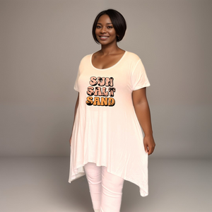 Sun Sand Salt Hanky Hem Swing Top